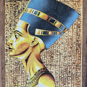 Papirus, Nefertiti, 30x40cm, Oryginalny 100%, Egipt, Obraz, papier papirusowy