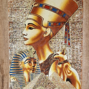 Papirus, Nefertiti, 40x60 cm, Oryginalny 100%, Egipt, Obraz, papier papirusowy