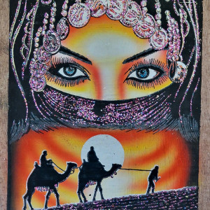 Papirus, Beduinka, 30x40cm, Oryginalny 100%, Egipt, Obraz, papier papirusowy