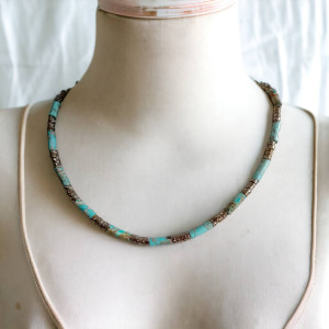 Naszyjnik z jaspisów i lawy