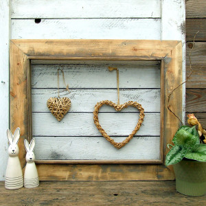 Drewniana rama - naturalna przecierana szarym kolorem