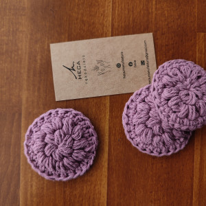 Wielorazowe płatki kosmetyczne 3 szt. bawełniane lawenda