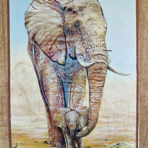 Papirus, Egipski Słoń, 30x40cm, Oryginalny 100%, Egipt, Obraz, papier papirusowy