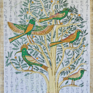 Papirus, Drzewo Życia, 30x40cm, Oryginalny 100%, Egipt, Obraz, papier papirusowy