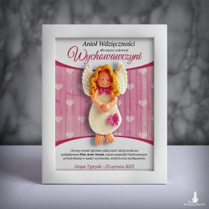 Ramka z aniołkiem - prezent dla wychowawczyni na zakończenie roku