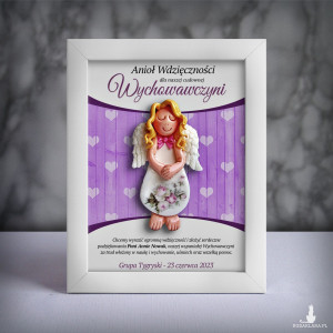Ramka z aniołkiem - prezent dla wychowawczyni na zakończenie roku