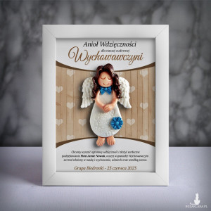 Ramka z aniołkiem - prezent dla wychowawczyni na zakończenie roku