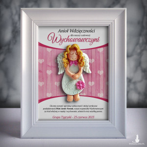 Ramka z aniołkiem - prezent dla wychowawczyni na zakończenie roku