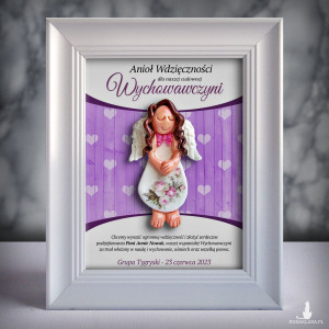 Ramka z aniołkiem - prezent dla wychowawczyni na zakończenie roku
