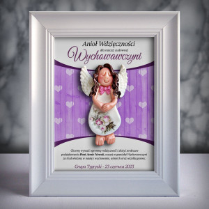 Ramka z aniołkiem - prezent dla wychowawczyni na zakończenie roku
