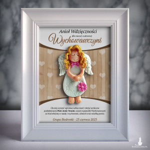 Ramka z aniołkiem - prezent dla wychowawczyni na zakończenie roku