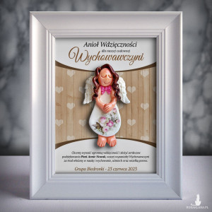 Ramka z aniołkiem - prezent dla wychowawczyni na zakończenie roku