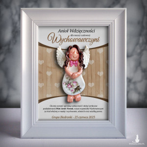 Ramka z aniołkiem - prezent dla wychowawczyni na zakończenie roku