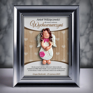 Ramka z aniołkiem - prezent dla wychowawczyni na zakończenie roku