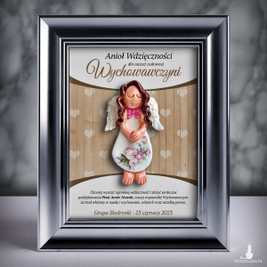 Ramka z aniołkiem - prezent dla wychowawczyni na zakończenie roku