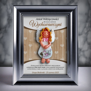 Ramka z aniołkiem - prezent dla wychowawczyni na zakończenie roku