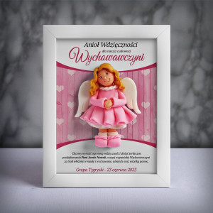 Ramka z aniołkiem - prezent dla wychowawczyni na zakończenie roku