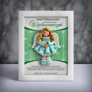 Ramka z aniołkiem - prezent dla wychowawczyni na zakończenie roku