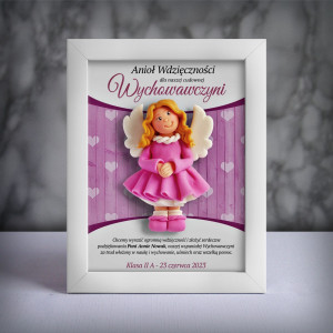 Ramka z aniołkiem - prezent dla wychowawczyni na zakończenie roku