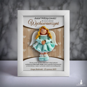 Ramka z aniołkiem - prezent dla wychowawczyni na zakończenie roku