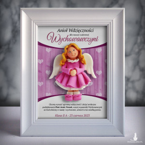 Ramka z aniołkiem - prezent dla wychowawczyni na zakończenie roku