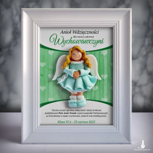 Ramka z aniołkiem - prezent dla wychowawczyni na zakończenie roku