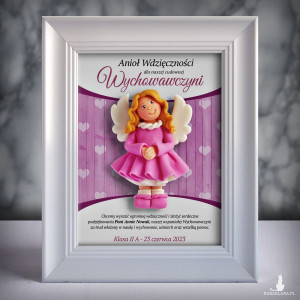 Ramka z aniołkiem - prezent dla wychowawczyni na zakończenie roku