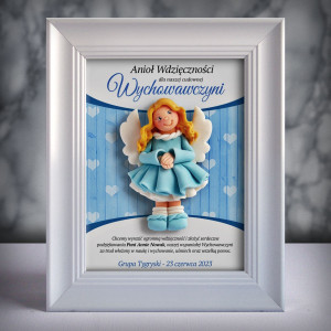 Ramka z aniołkiem - prezent dla wychowawczyni na zakończenie roku