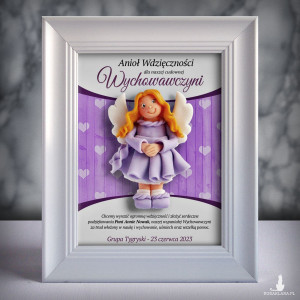 Ramka z aniołkiem - prezent dla wychowawczyni na zakończenie roku