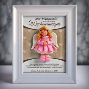 Ramka z aniołkiem - prezent dla wychowawczyni na zakończenie roku