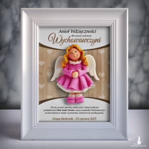 Ramka z aniołkiem - prezent dla wychowawczyni na zakończenie roku