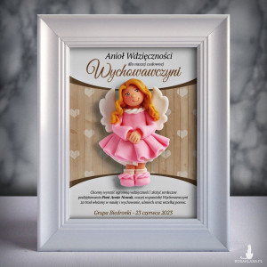 Ramka z aniołkiem - prezent dla wychowawczyni na zakończenie roku