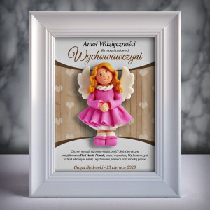 Ramka z aniołkiem - prezent dla wychowawczyni na zakończenie roku