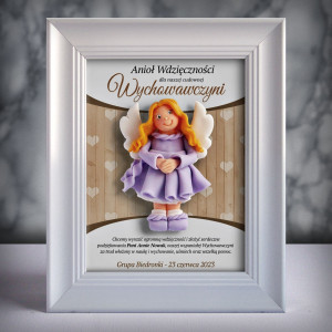 Ramka z aniołkiem - prezent dla wychowawczyni na zakończenie roku