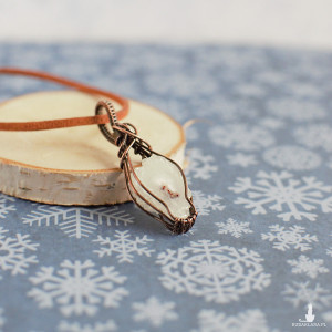 Wisiorek agat solarny surowy plaster antyczna miedź przepiękny