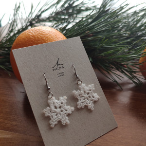 Kolczyki śnieżynki HANDMADE
