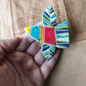 Broszka lecący ptak