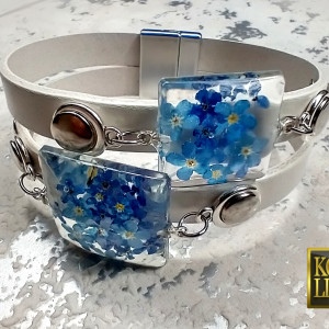 Maj do kwadratu - bransoleta z żywicy i rzemieni