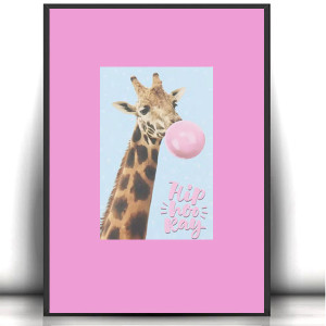 plakat z żyrafą, żyrafa plakat A4, mały plakat do pokoju, zwierzęta plakat, zoo plakat, obrazek do pokoju dziewczynki, śmieszny plakat na ścianę, boho plakat do domu