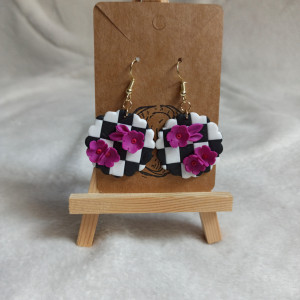 Kolczyki kwiaty na kracie