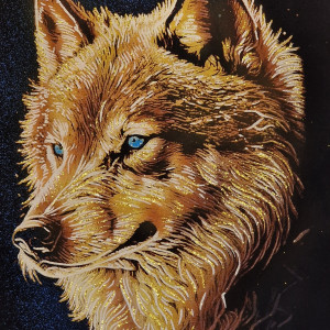 Obraz, 35x50cm, Wilk, Płótno Faraońskie, Egipt, 100% oryginalny,