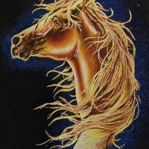 Obraz, 35x50cm, Koń, Płótno Faraońskie, Egipt, 100% oryginalny,