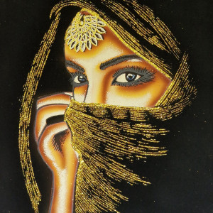 Obraz, 35x50cm, Beduinka, Płótno Faraońskie, Egipt, 100% oryginalny,