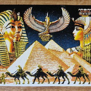 Papirus, Kleopatra i Tutanchamon , 60x40 cm, Oryginalny 100%, Starożytny Egipt, Obraz