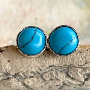 Sztyfty z turkusami w srebrze d182