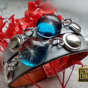 Pąkle II - bransoleta z żywicy i rzemieni