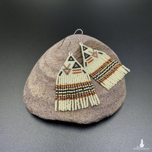 KORALIKOWE KOLCZYKI BOHO - KREMOWE #777