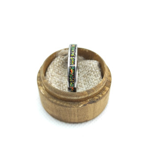 Pierścionek z Opalem Oliwkowo Żółtym