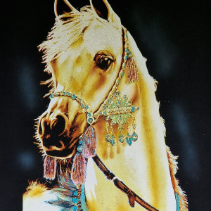 Obraz, 35x50cm, Koń, Płótno Faraońskie, Egipt, 100% oryginalny,