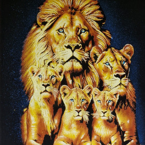 Obraz, 35x50cm, Lwy, Płótno Faraońskie, Egipt, 100% oryginalny,